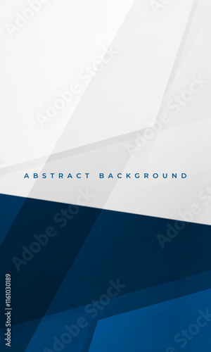 White and blue modern abstract vertical cover background with geometric shapes. Vector illustration