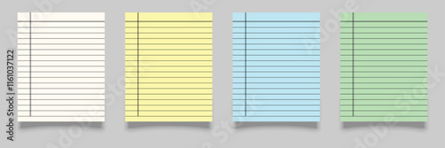 Paper page of notebook. Realistic rule paper page of notebook. School sheet with lines and grid. Blank lined notebook paper background. legal pad, notebook or lined paper on isolated background.