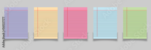 Paper page of notebook. Realistic rule paper page of notebook. School sheet with lines and grid. Blank lined notebook paper background. legal pad, notebook or lined paper on isolated background.