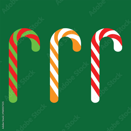 Candy stick icon. Sweet treat symbol. Christmas candy canes. Christmas stick. Vector illustration. EPS 10