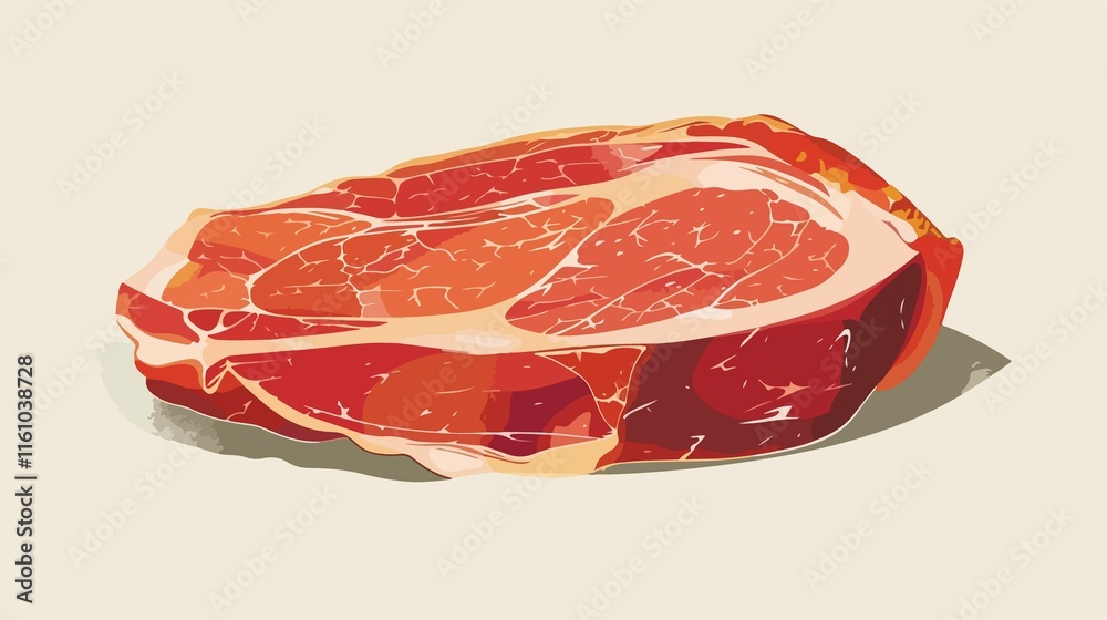 Delicious Slice of Ham Vector Illustration for Design Projects Delicious Slice of Ham Vector Illustration for Design Projects