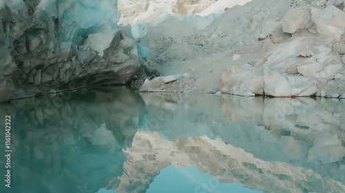 Glaciers are massive, slow-moving rivers of ice that form over centuries from compacted layers of snow in regions where accumulation exceeds melting. These natural wonders are dynamic, carving out val photo