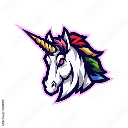 Animal Head Unicorn illustration mascot logo vector,
Unicorn head silhouette