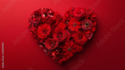 Romantic Red Rose Heart for Valentine's Day - Luxurious Floral Design & Elegant 
