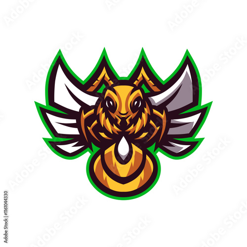 tattoo design with wings, Rhino head gaming logo with a black background photo