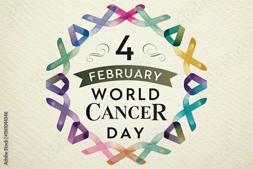 Cancer Awareness Day Symbolic Ribbon Art photo