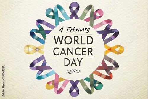 Colorful Cancer Ribbon Circle for Awareness photo