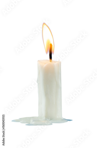 Konstfotografi Single candle burning isolated