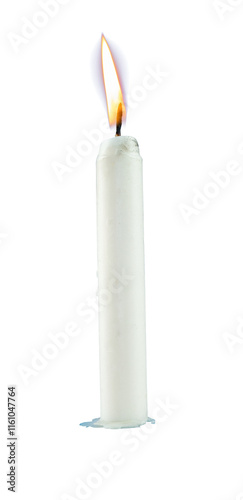 Bright candle flames isolated