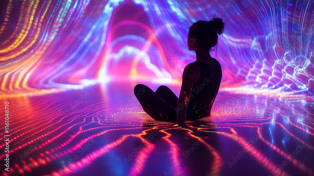 light trails twist and ripple through surreal, radiant backgrounds., Generative AI light trails twist and ripple through surreal, radiant backgrounds., Generative AI