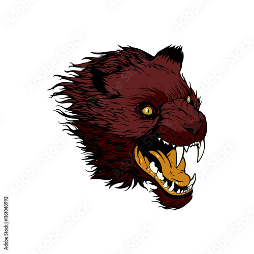 Wolverine. Vector illustration of a angry forest animal.
