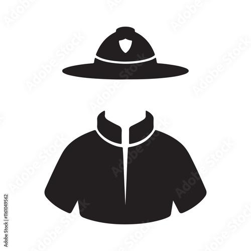 A silhouette of a firefighter icon