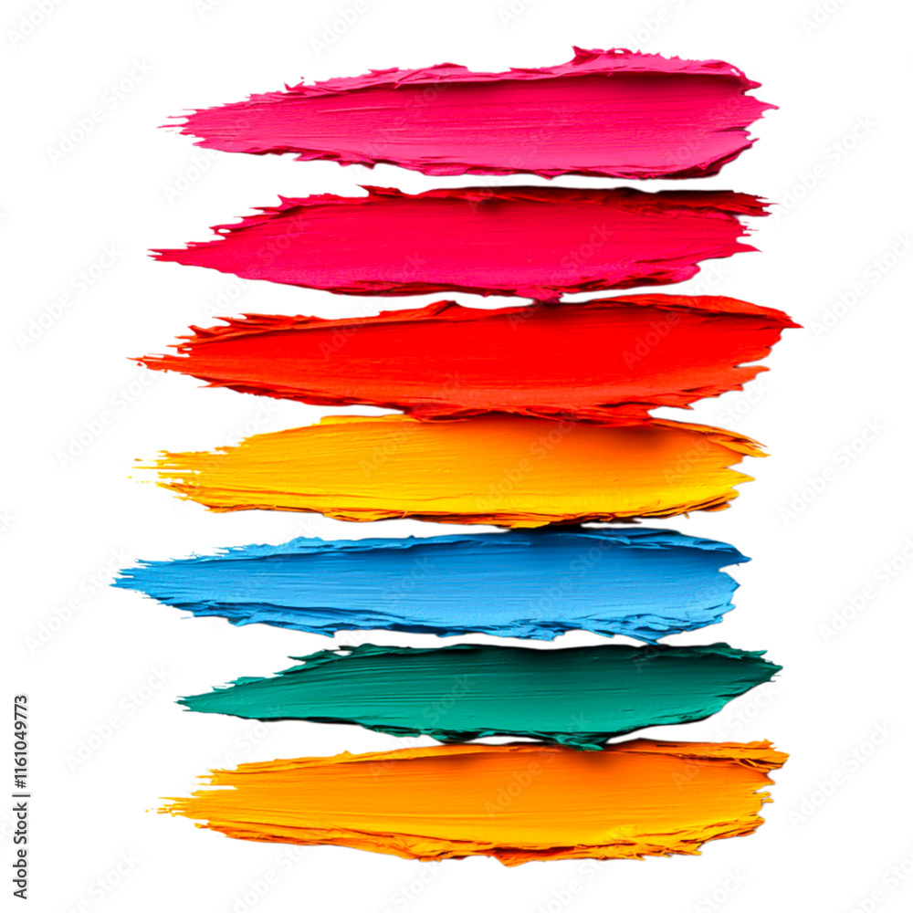 Obraz premium Vibrant Strokes of Paint in Bright Colors on a Black Background