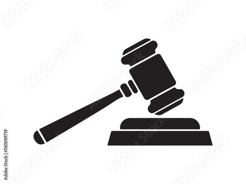 Judge gavel icon. Black Judge gavel icon on white background. Vector illustration