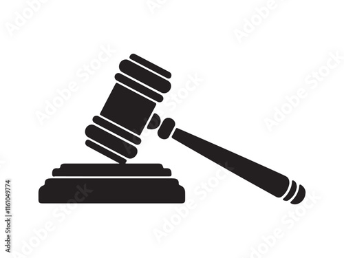 Judge gavel icon. Black Judge gavel icon on white background. Vector illustration