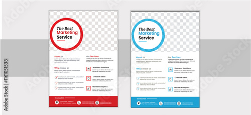 A bundle of 2 template of different colors a4 flyer template , vactor template and business posteeer template design .
