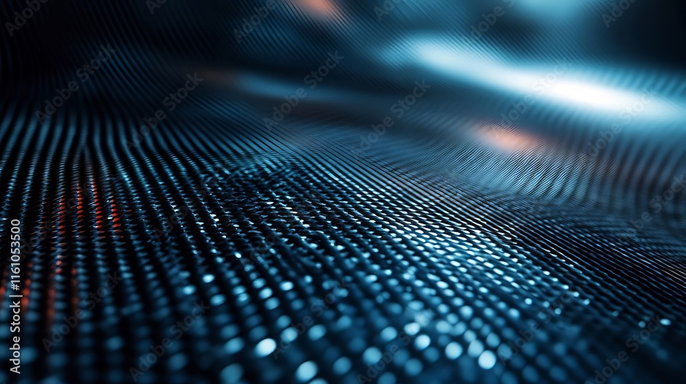 Abstract dark blue and teal textured surface with glowing particles, undulating waves, and depth of field. Abstract dark blue and teal textured surface with glowing particles, undulating waves, and depth of field.