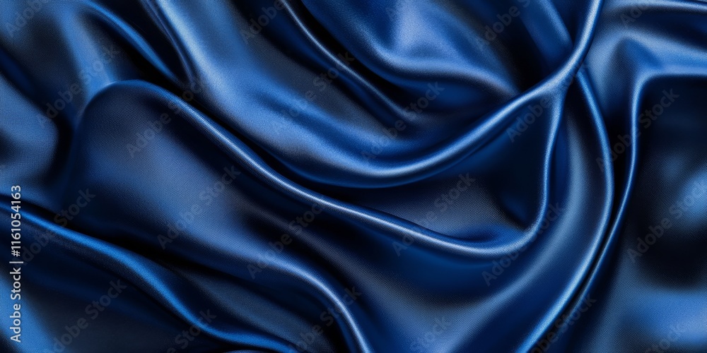 Fototapeta premium Elegant blue textile featuring luxurious satin silk drapery, perfect for showcasing the beauty of fabric satin silk in various interior designs and creative projects.