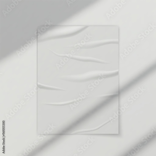 Realistic Empty White Page Vector with Subtle Shadow Overlays Perfect for Mockups, Branding and Presentation Designs