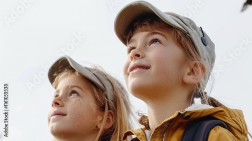 Two young girls embark on a hiking adventure in the great outdoors, exploring nature and forging memories.
