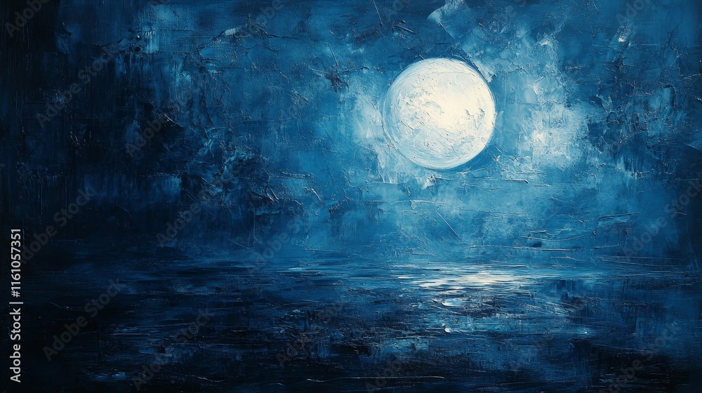 moonlight casts ethereal shadows on a midnight blue canvas., Generative AI moonlight casts ethereal shadows on a midnight blue canvas., Generative AI