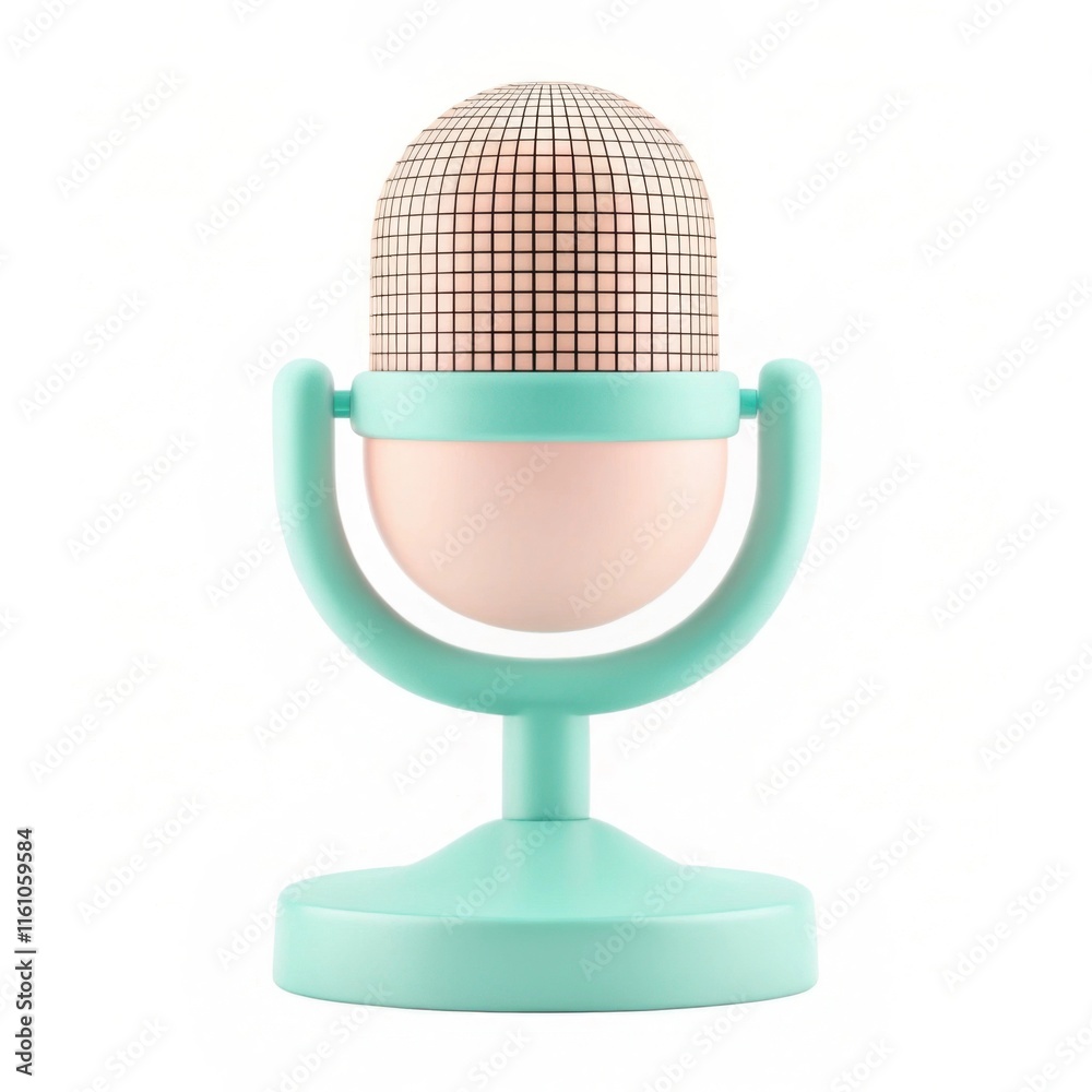 A modern, minimalist microphone design featuring a pastel color scheme, perfect for stylish recording setups. A modern, minimalist microphone design featuring a pastel color scheme, perfect for stylish recording setups.