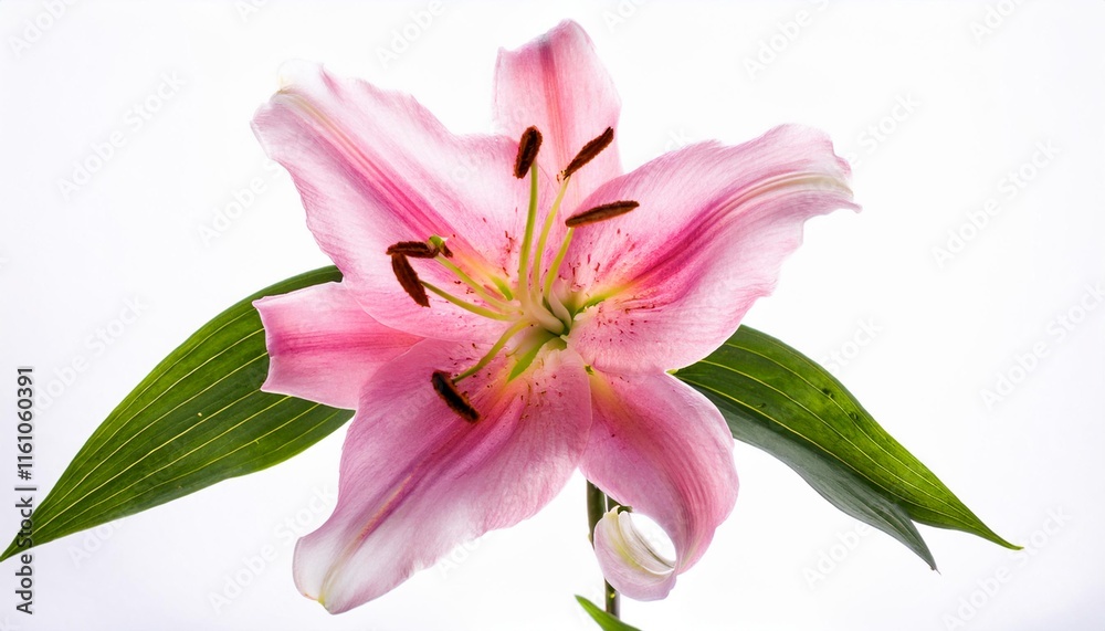 Lily on white background isolated. Beautiful flower. Lily on white background isolated. Beautiful flower.