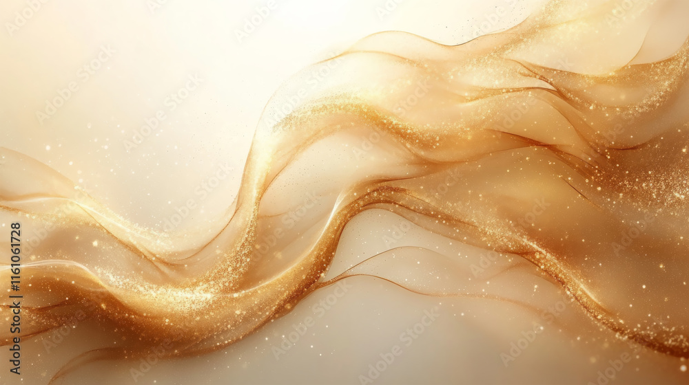 Obraz premium Luxury Abstract Gold Background. Golden Waves on White Background, illustration