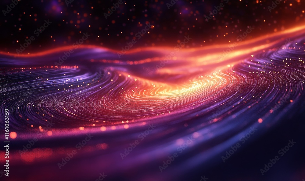 Obraz premium nebula patterns ripple through vibrant, surreal digital textures., Generative AI