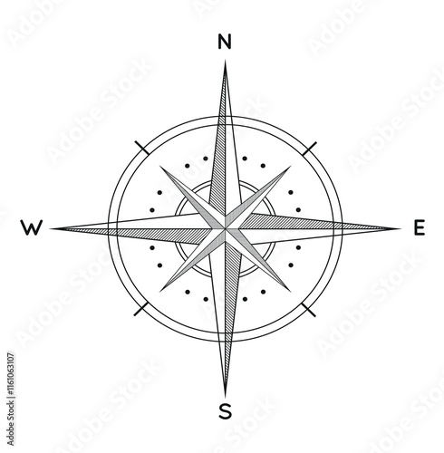 compass on a white background