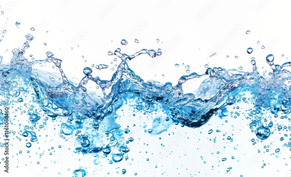 Splashing blue water with white background. Splashing blue water with white background.