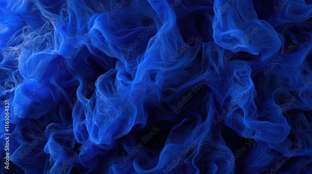Fototapeta premium Abstract blue swirling smoke or ink in water.