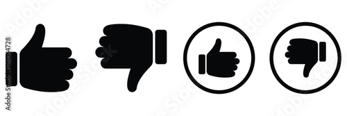 Thumbs up and thumbs down. Social media concept. Like and dislike. Vector illustration. EPS 10