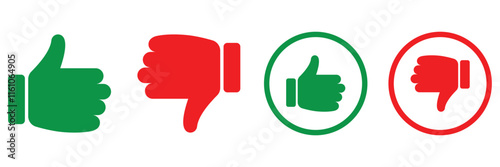 Thumbs up and thumbs down. Social media concept. Like and dislike. Vector illustration. EPS 10