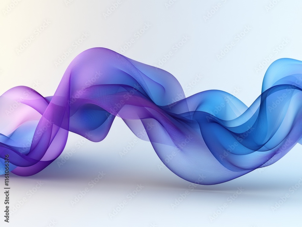 Naklejka premium Abstract flowing waves in purple and blue hues, creating a dynamic visual effect.