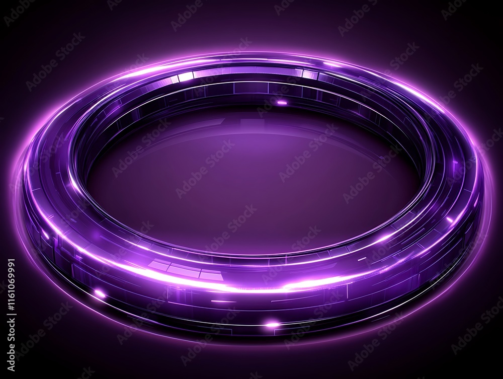 Glowing Purple Circular Abstract Technological Design Glowing Purple Circular Abstract Technological Design