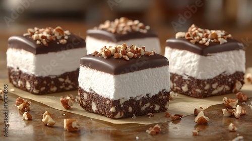 A Colorful Selection of Chocolate-Covered Sweets with Nuts and Sprinkles for Any Celebration