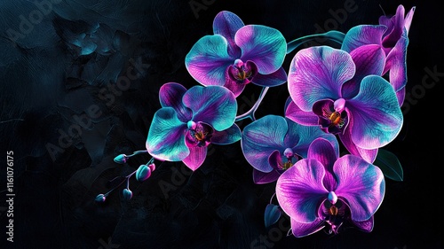 Close-up view of beautiful orchid flower with blurred background