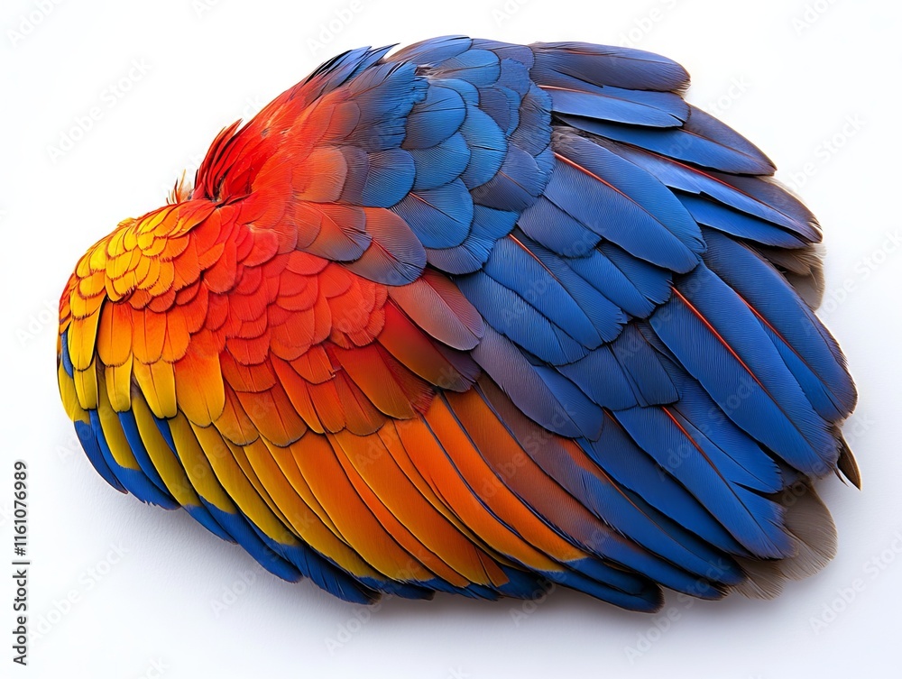 Obraz premium A vibrant array of colorful feathers showcasing a bird's plumage.