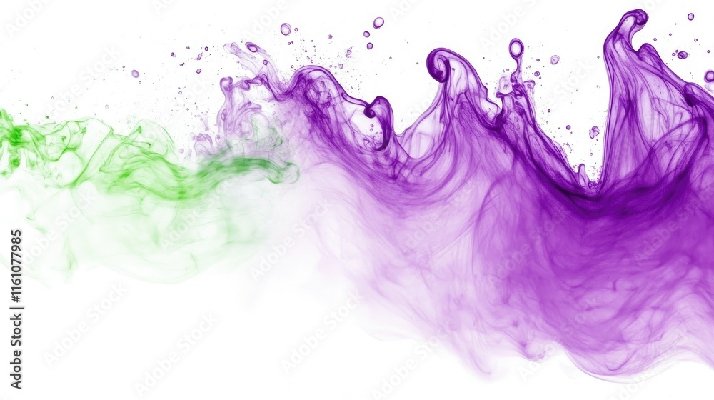 Abstract green and purple swirling liquid paint. Abstract green and purple swirling liquid paint.