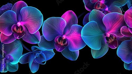 Close-up view of beautiful orchid flower with blurred background