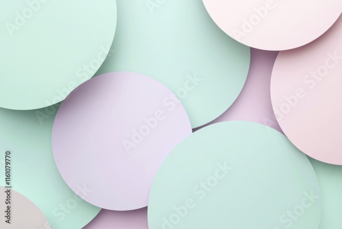 Overlapping semi transparent circles in pastel tones create an ideal backdrop for text and design elements. Generative AI photo