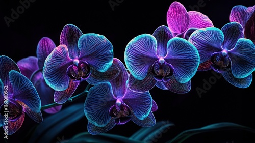 Close-up view of beautiful orchid flower with blurred background