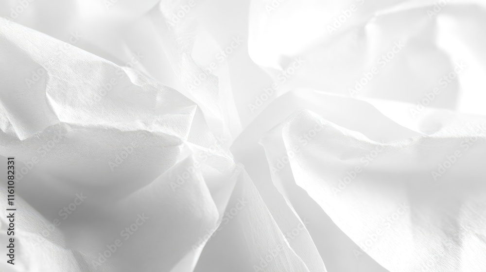 Crumpled White Tissue Paper Texture Detailed Surface Background Crumpled White Tissue Paper Texture Detailed Surface Background