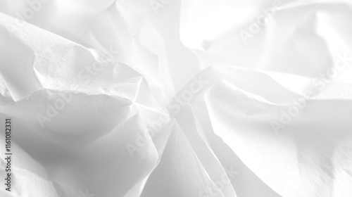 Crumpled White Tissue Paper Texture Detailed Surface Background