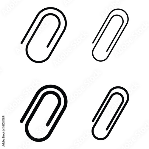 Paper clip icon. Set paperclip icon. Paper clip line icon. Paper clip icon vector set. Paper clip illustration sign collection. Clip symbol or logo.