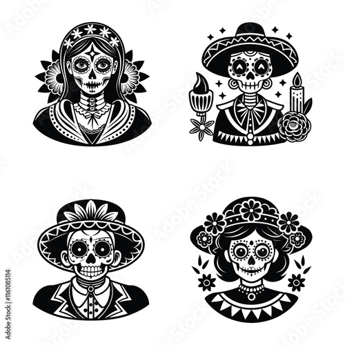 Lady Sugar Skull Design SVG