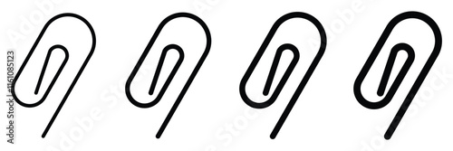 Paper clip icon. Set paperclip icon. Paper clip line icon. Paper clip icon vector set. Paper clip illustration sign collection. Clip symbol or logo.