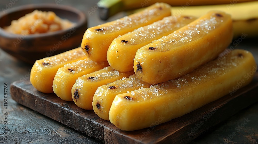 Sweet Grilled Bananas with Sugar Crystals Sweet Grilled Bananas with Sugar Crystals