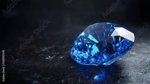 Blue diamond on black background
